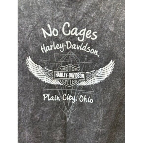 Harley-Davidson Womens Acid Wash V-Neck Graphic Tee Medium - Picture 3 of 4